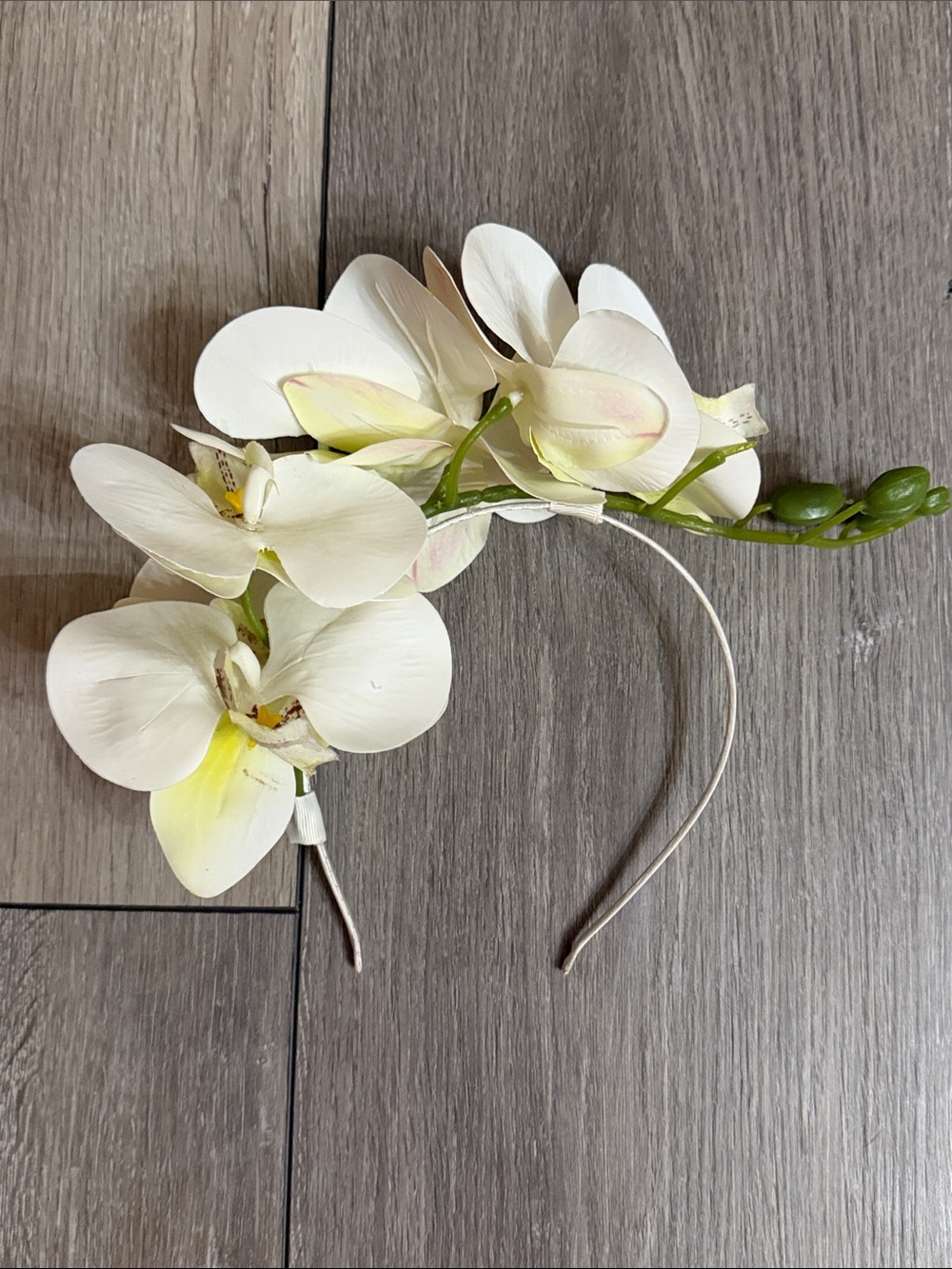 White Floral Orchid Headband - Elegant Women’s Hair Accessory